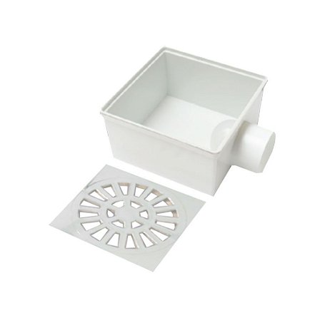 Ralo Quadrado Sifonado 10X10cm Grelha Abs Cromada  - FERE