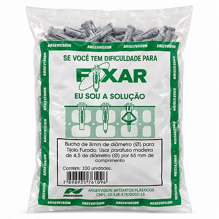 Bucha Cinza N08 Para Tijolo Furado (100Pcs) - FIXAR