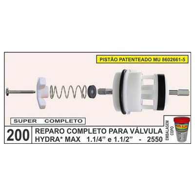 Reparo Completo Para Válvula Hydra Max 1.1/4 E 1.1/2 - 2550 - Mix Plastic