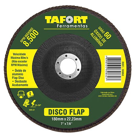 Disco Flap Oxido Aluminio 180MM GR60 - TAFORT