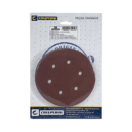 Kit Disco De Lixa C/ Velcro 150mm 6 Furos C/15 - CHIAPERINI