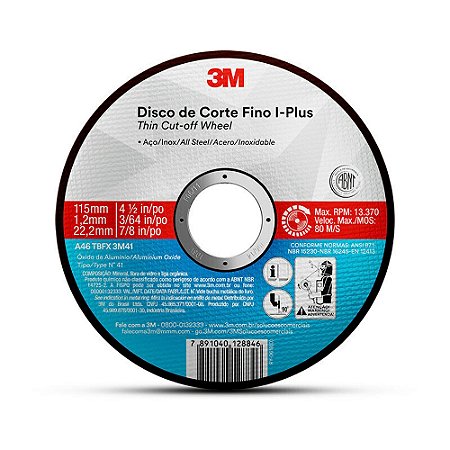 Disco de Corte Fino I-Plus 180X1.6X22 - 3M