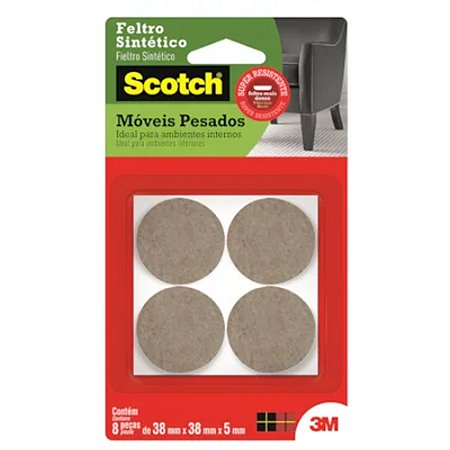 Feltro Adesivo P/ Moveis Pesados Redondo Tam: M - 3M