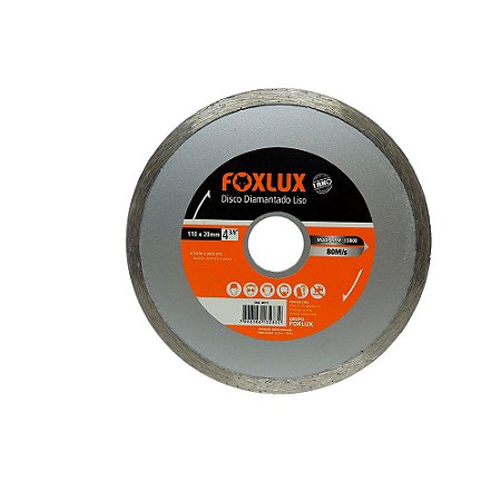Disco Diamantado Liso 4 3/8" (110 X 20mm) - FOXLUX