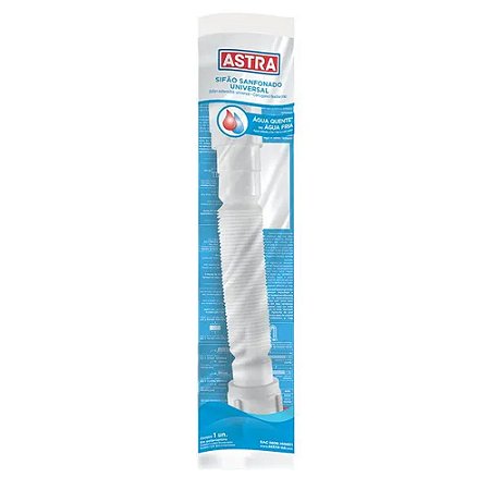 Sifão Sanfonado Universal Compacto Branco - ASTRA