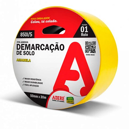 Fita Adesiva Demarcação de Solo 850I/S 50mmX15m Amarela - ADERE