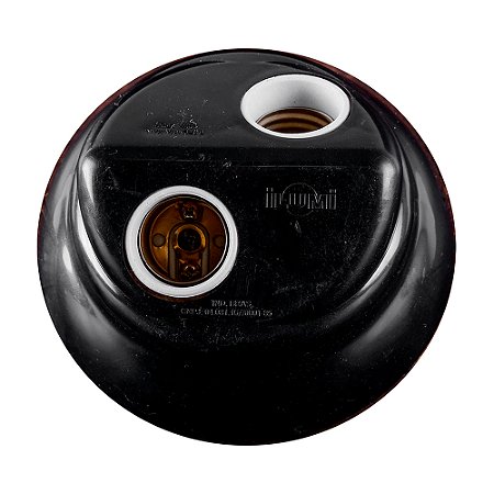 Plafon Preto 100W P/ 2 Lâmpadas - ILUMI