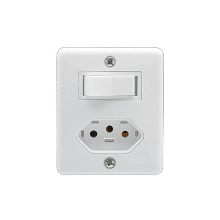 Conjunto Interruptor 1 Tecla Simples + Tomada 20A 250V I9 - ILUMI