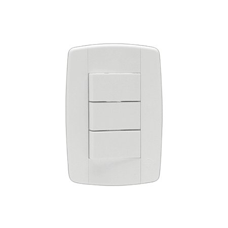 Conjunto Interruptor 3 Teclas Simples C/ Placa 4X2 I9 - ILUMI