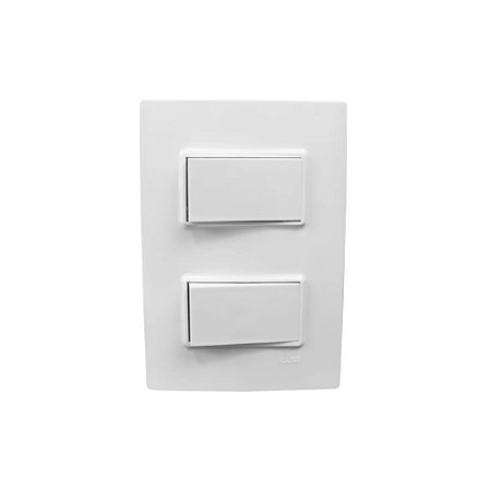 Conjunto Interruptor 2 Teclas Simples C/ Placa 4X2 I9 - ILUMI