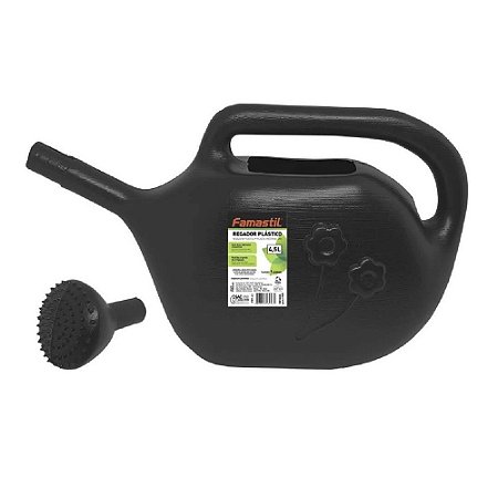 Regador Plástico 4,5L Preto - FAMASTIL