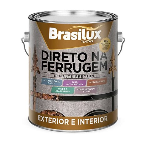 Esmalte Direto na Ferrugem Brilhante Branco 3,6L - BRASILUX