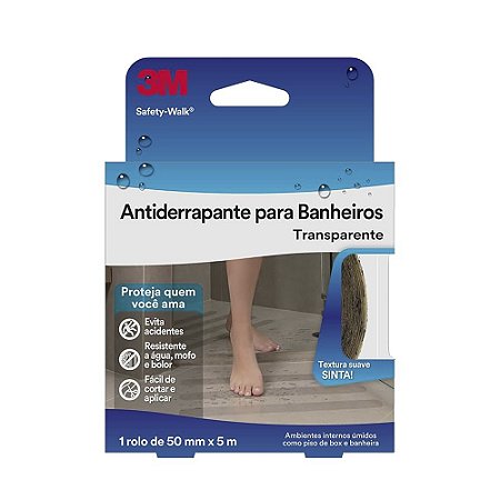 Fita Antiderrapante Safety Walk Transparente P/ Banheiro 50mmX5m - 3M