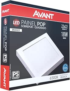Luminária Led Sobrepor Quadrada 18W 6500K BIV NH1260 - AVANT
