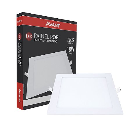 Luminária Led Embutir Quadrada 18W 6500K BIV 1260 - AVANT