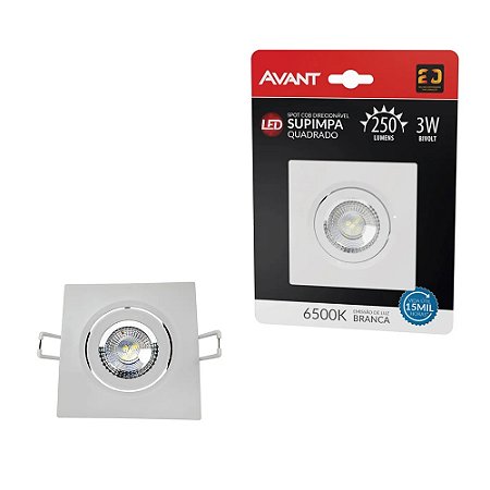 Spot De Embutir Quadrado 3W 6500K BIV - AVANT