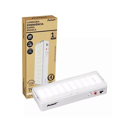 Luminária Emergência C/ 30 Led 1W 6000K - AVANT