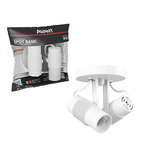 Spot De Sobrepor Basic P/ 2 Lâmpadas E27 Branco Fosco - AVANT
