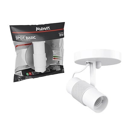 Spot De Sobrepor Basic P/ 1 Lâmpada E27 Branco Fosco - AVANT