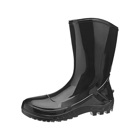 Bota PVC Preta Cano Médio nº 45 (CA 42291) - MARLUVAS