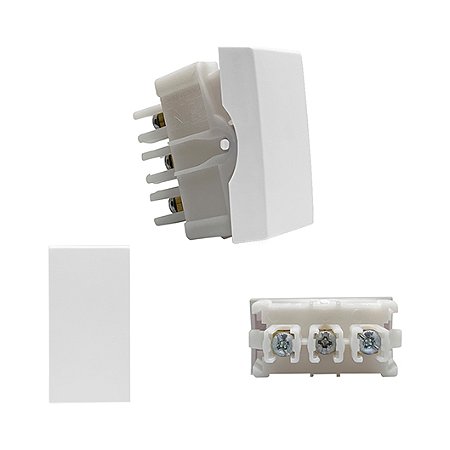 Módulo Interruptor Simples 10A 250V Branco Siena Matte - ALUMBRA