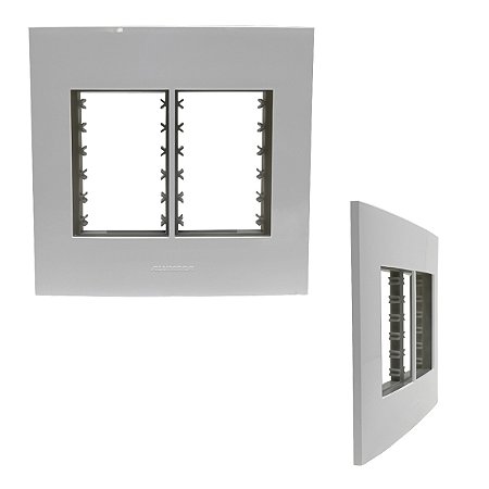 Placa 4X4 6 Módulos C/ Suporte Branca Inova Pro - ALUMBRA