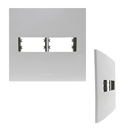 Placa 4X4 2 Módulos C/ Suporte Branca Inova Pro - ALUMBRA