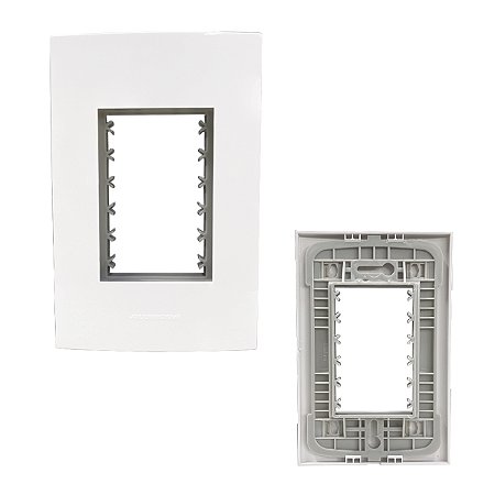 Placa 4X2 3 Módulos C/ Suporte Branca Inova Pro - ALUMBRA