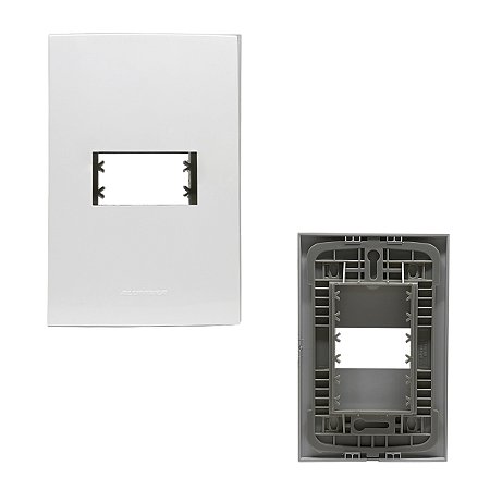 Placa 4X2 1 Módulo C/ Suporte Branca Inova Pro - ALUMBRA
