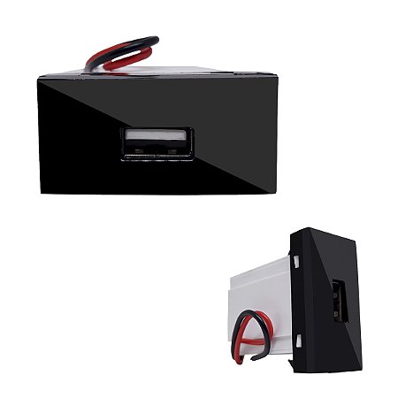 Módulo Tomada USB 2A BIV Preto Inova Pro Class - ALUMBRA