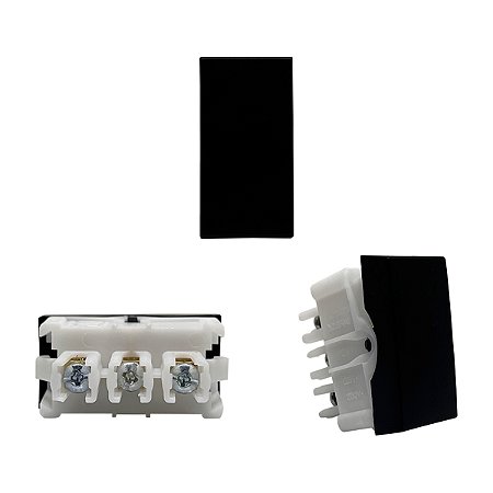 Módulo Interruptor Paralelo 10A 250V Preto Siena Matte - ALUMBRA