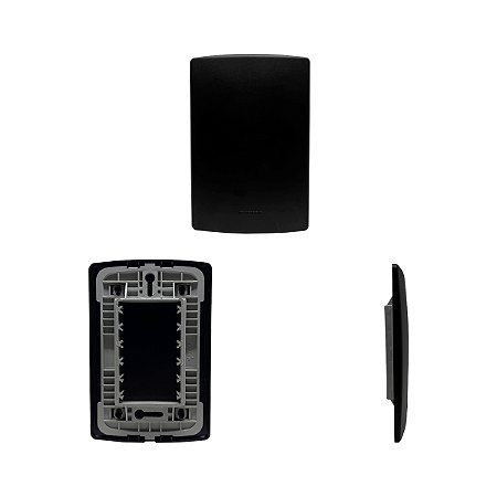 Placa 4x2 Cega C/ Suporte Preta Siena Matte - ALUMBRA