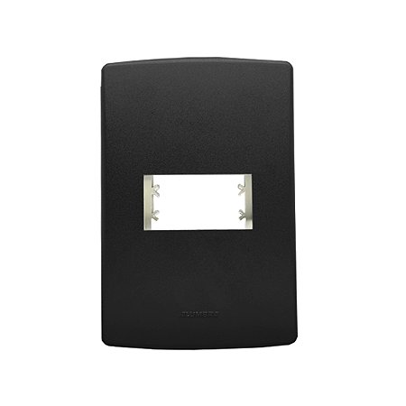 Placa 4X2 1 Módulo C/ Suporte Preta Siena Matte - ALUMBRA