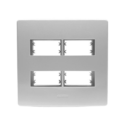 Placa 4X4 4 Módulos Separados C/ Suporte Branca Siena Matte - ALUMBRA