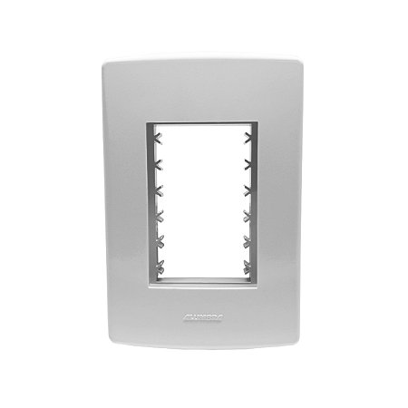 Placa 4X2 3 Módulos C/ Suporte Branca Siena Matte - ALUMBRA