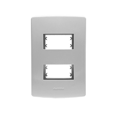 Placa 4X2 2 Módulos Separados C/ Suporte Branca Siena Matte - ALUMBRA