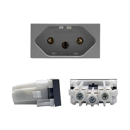Módulo Tomada 10A 250V Concreto Siena Matte - ALUMBRA