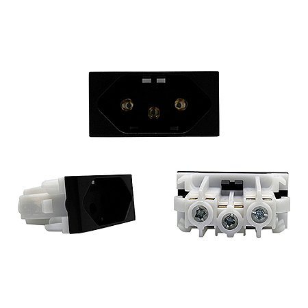 Módulo Tomada 10A 250V Preto Siena Matte - ALUMBRA