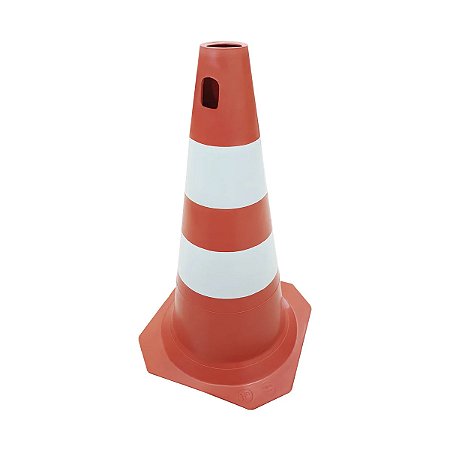 Cone De Sinalização Laranja e Branco 50CM - PLASTCOR