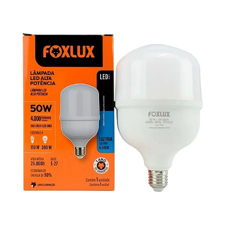 Lâmpada Led Alta Potência 50W 6500K BIV - FOXLUX