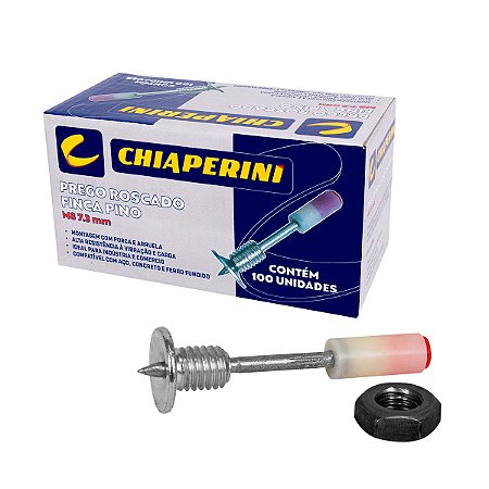 Prego Roscado Finca Pino M8 7.3mm (100pçs) - CHIAPERINI