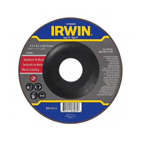 Disco de Desbaste Metal 4.1/2"X6,4mmX7/8 - IRWIN