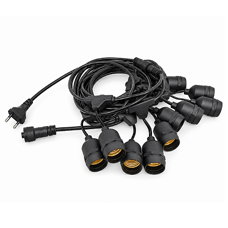 Varal de Luzes com Bocal E27 10 Metros 10 Bocais Bivolt IP65 – FOXLUX