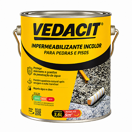 Impermeabilizante Incolor P/ Pedras e Pisos Base Solvente 3,6L - VEDACIT