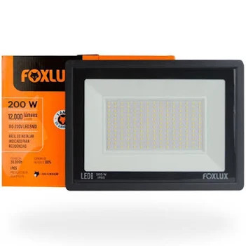 Refletor Led 200W 6500K Preto Bivolt - FOXLUX