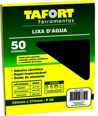 Lixa D'Água Gr 080 (50Pcs) - TAFORT