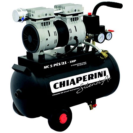 Motocompressor SILENCIAR 5BPO/21Lts S/Óleo 230Volts - CHIAPERINI