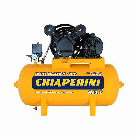 Compressor De Ar 10 Pés 70 litros REX.T C/MT 2HP 220/380V IP21 - CHIAPERINI