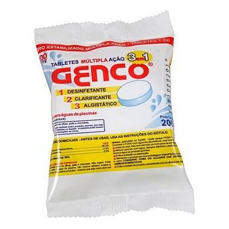 Cloro 3x1 Múltipla Ação Pastilha 200g - GENCO