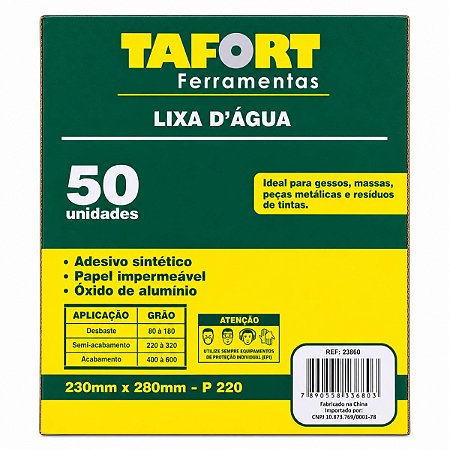 Lixa D'Água Gr 220 (50Pcs) - TAFORT
